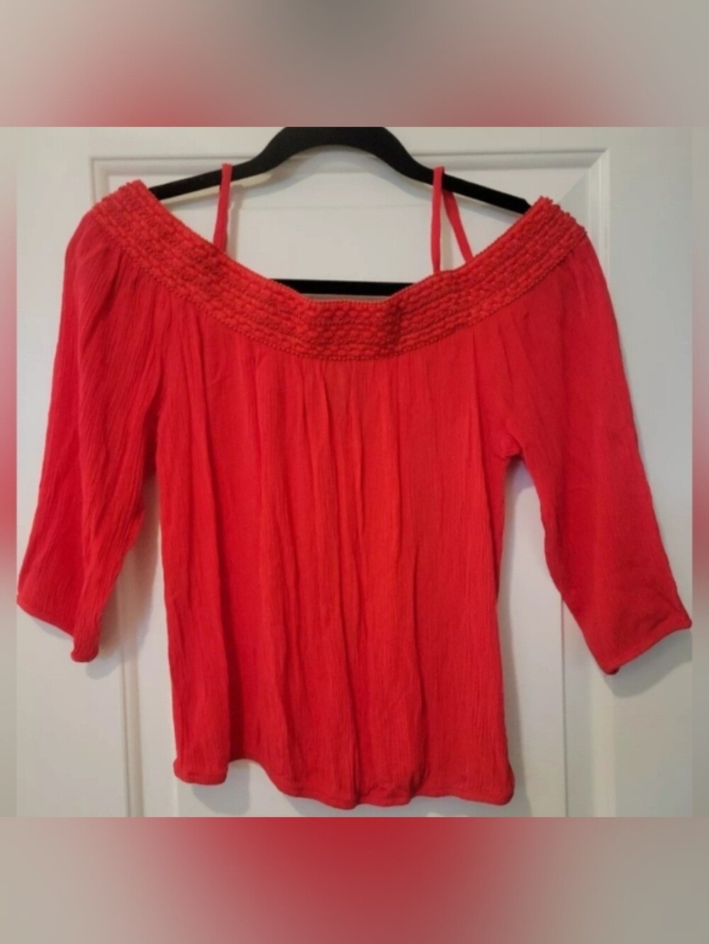 IZ Byer Womens Blouse Medium Redish Orange